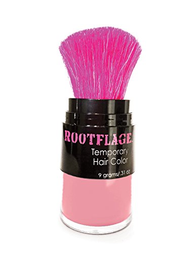 Rootflage Temporary Hair Color, Fun Colored Hair Powder - Temporary Hair Dye, Root Concealer, Hair Texturizer, Kabuki Applicator with Detail Brush Included, .31 oz (Rose Gold)