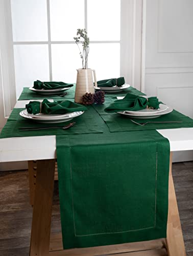 D'Moksha Homes Linen Forest Green Table Runner 183 CM Long - Image 4