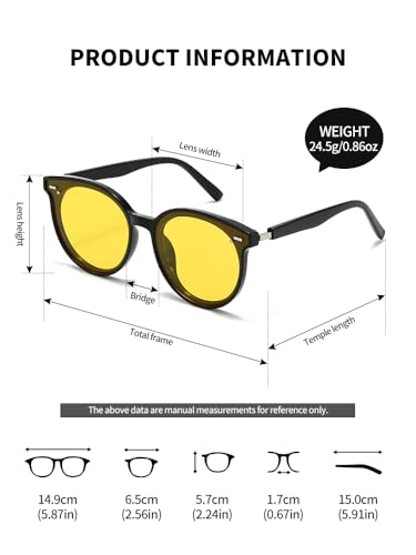 Small Round Classic Polarized Sunglasses for Women Men Vintage Style2