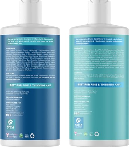 image for Maple Holistics Volumizing Biotin Shampoo and Conditioner Set - Sulfat