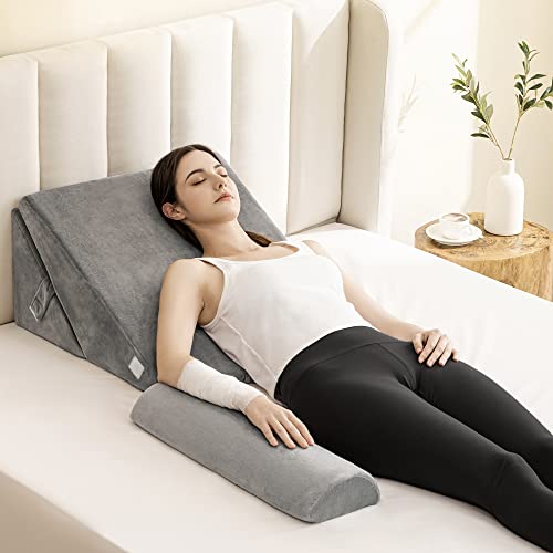 Joybest Bed Wedge Pillows Adjustable Leg Elevation Reading Pillow & Back Support Wedge Pillow For Back And Legs Support, For Back Pain, Leg Pain, Pregnancy, Neck And Shoulder Joint Pain, Sleeping #TOP7