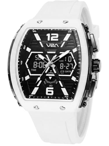 Image of V2A Impact 50mm Analog Digital Watch for Men | X-Frame Hybrid Dial Design | Alarm Stopwatch Day Date 12 /24 Hr | TPU Sport Strap | 50M Water Resistant | Gift for Mens
