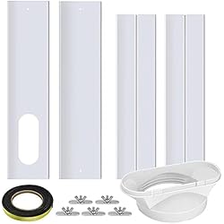 TiSkying Kit de aire acondicionado para puerta corrediza para manguera de escape de 5.1 pulgadas, kit de ventilación de ventana de aire acondicionado portátil, kit de placa deslizante de ventana