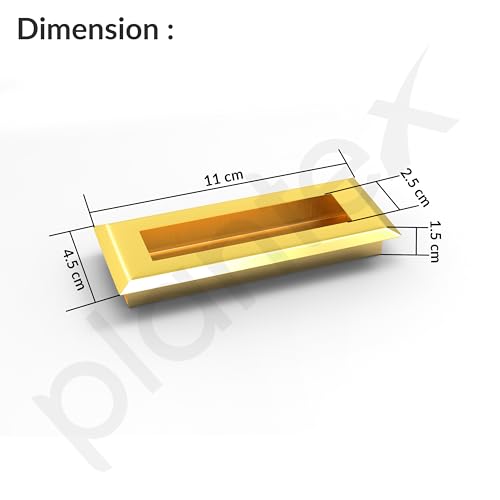 Image of Plantex Sliding Door Handle /Concealed Handle for Sliding Door /96mm Concealed Handle for Wardrobe /Kitchen Cabinet - Pack of 4 (PVD Gold)