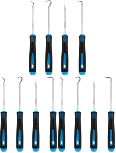 Image of WILLBOND 4 Pcs Pick and Hook Set Precision Automotive Mechanic Picks Tools Set for Car Oil Seal Hooks Puller Remover Tools(6.5 Inches,Light Blue) (Pack of 3)