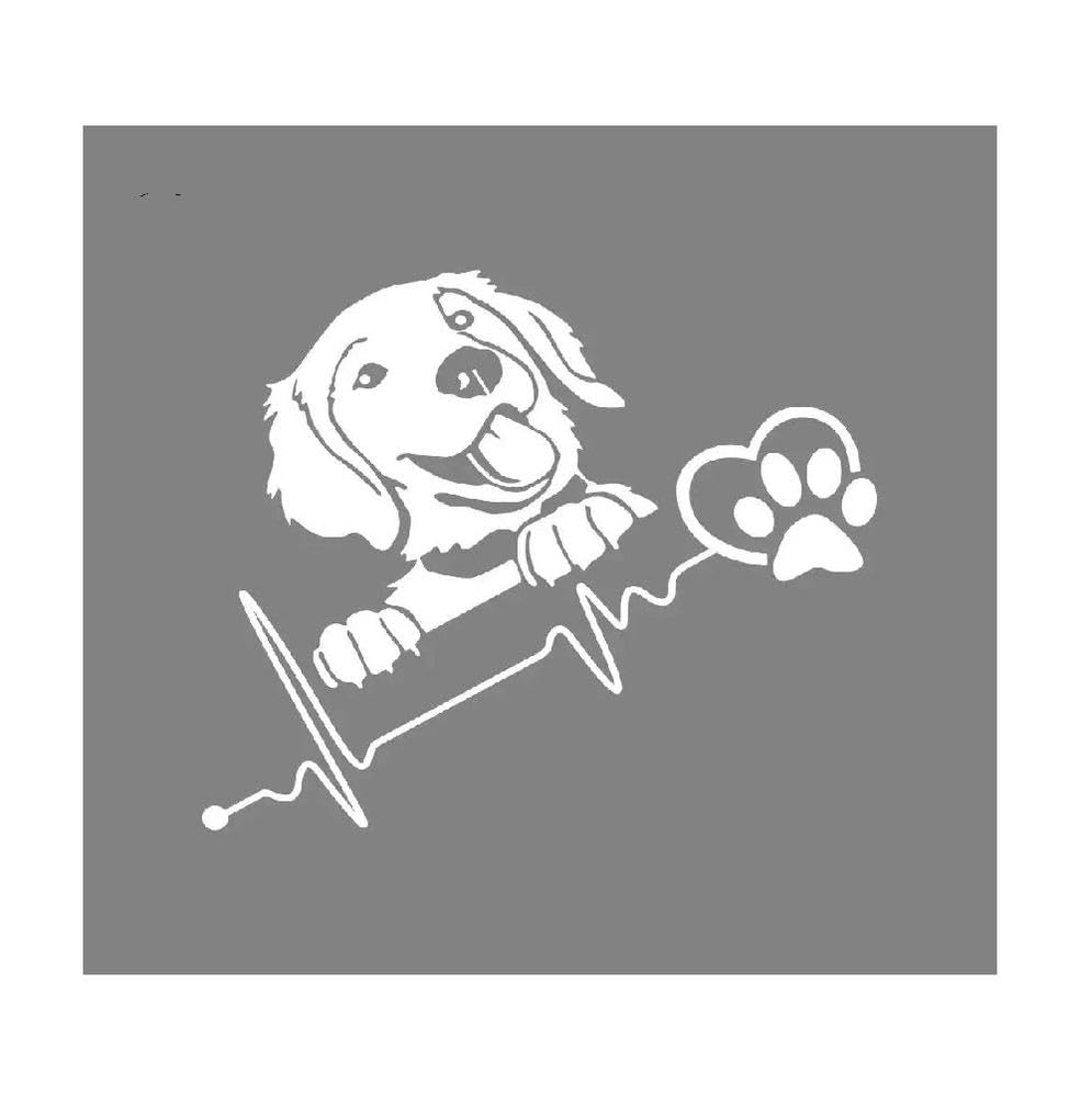 Retriever Dog Vinyl Decal Sticker for Car Truck Window Door Body Bumper Laptop(White)