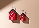 KOOKOO RedBarn (groß), Bauernhaus Uhr mit 12 Tierstimmen, einem Hahn und Einer drehenden Wetterfahne