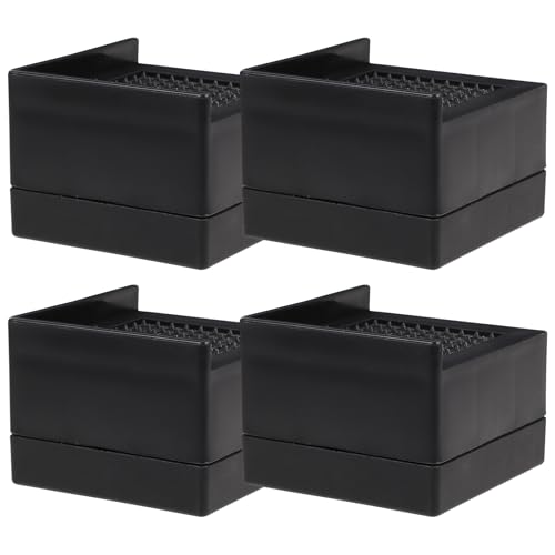 WHAMVOX Elevadores de Muebles Antideslizantes de Goma Negra, 4 Piezas, 5.8x5.8x4 Cm, para Sofá y Cama de Alta Resistencia, Protectores para Patas de Mesa, Uso en Hogar y Tienda