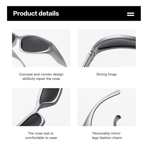 Image of Dervin UV Protected Wraparound Y2K Sunglasses for Men & Women, Full Rim Trending & Stylish Sports Shades