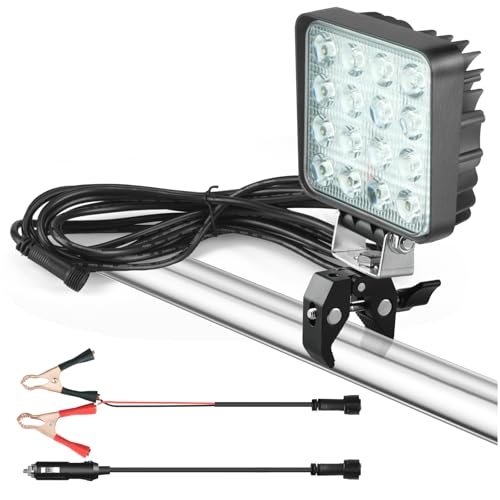 Boat Docking Headlights with Clamp Led Pod Lights 30W 6000K 12V Above Water Flood Marine Led for Kayak Bass Jon Fishing Boat Spreader Light T-top Deck Driving Stern Lights Truck Light