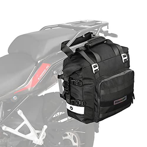 Rhinowalk Motorcycle Saddle Bag Waterproof Motor Luggage Pack Quick Release Motorbike Side Bag 20L (Black)