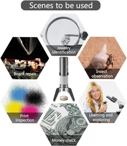 Image of Jiusion WiFi USB Digital Handheld Microscope with Case, 50 to 1000x Wireless Magnification Endoscope 4K 3840x2160P Camera 8 LEDs with Metal Stand for iPhone iPad Android Mac Windows Linux Chrome