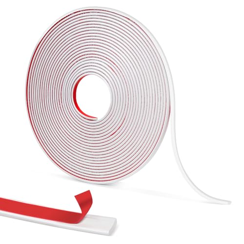 GoldOars Peel and Stick Self-Adhesive Moulding Trim, Flexible Tile Edging Trim, Internal Door Moulding 10M PVC Decorative Wall Moulding for Floor, Ceiling, Cabinet (Bright White)​