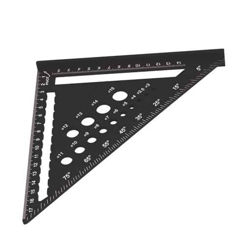 Regla de aluminio de 7 pulgadas con transportador 90° para carpintería miniatura 6