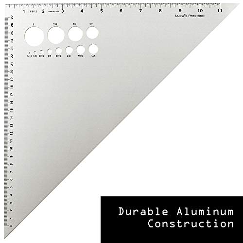 Ludwig Precision 12" 45-90-Degree Aluminum Drafting Triangle, 83112 #TOP1