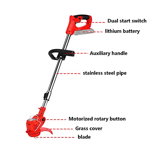 XINKO Elektrische grasmaaier, trimmer-grasmaaier, oplaadbare accu-grasmaaier, automatische draagbare tuin-huitrimmer voor in de tuin - Afbeelding 7