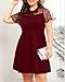 Pinup Fashion Women's Plus Size Wedding Guest Dresses Party Burgundy Work Cocktail Church Mesh Sleeve Daily Juniors A Line Dress