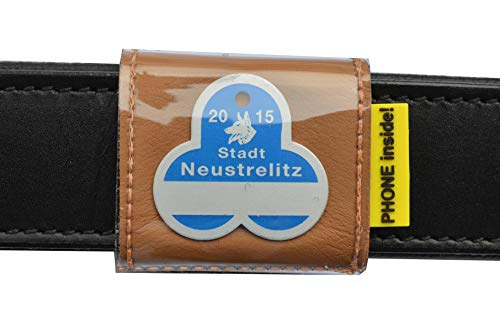 josi.li Halsbandtasche, Nappaleder schadstofffrei,in 3 Farben lieferbar, mit 2 Innenfächern für bis zu 4 Hundemarken, Adresse, Telefonnummer, 50x50mm (mittelbraun) Cover