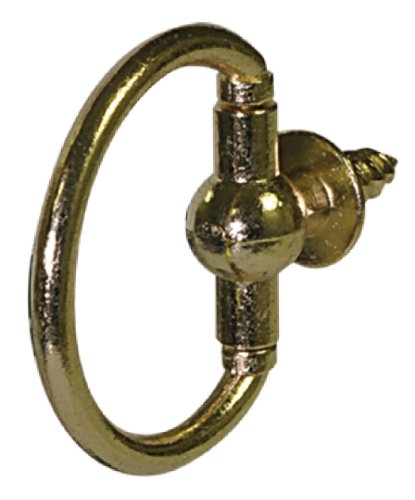 Image of The Hillman Group 122222 Round Screw Ring Hanger, 1 1 /8-Inch, Brass Plated