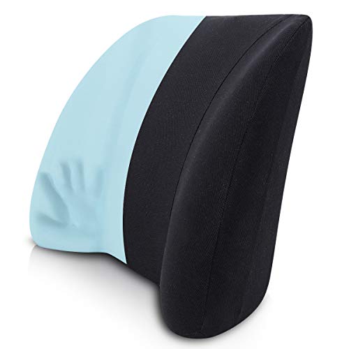 Wishcush Lumbar Support for Office Chair Back Pillow for Car - Memory Foam
