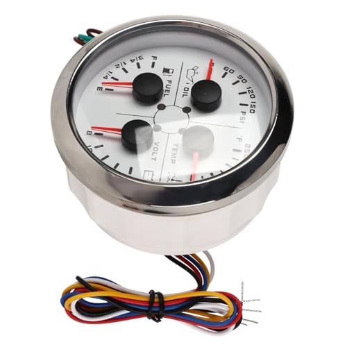 Jauge 85mm en acier inoxydable avec affichage blanc haute précision - 5