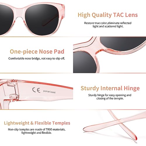 Image of GEGURI Polarized Sunglasses Fit Over Glasses for Men Women, Oversized Square Sun Glasses UV400 Protection Shades
