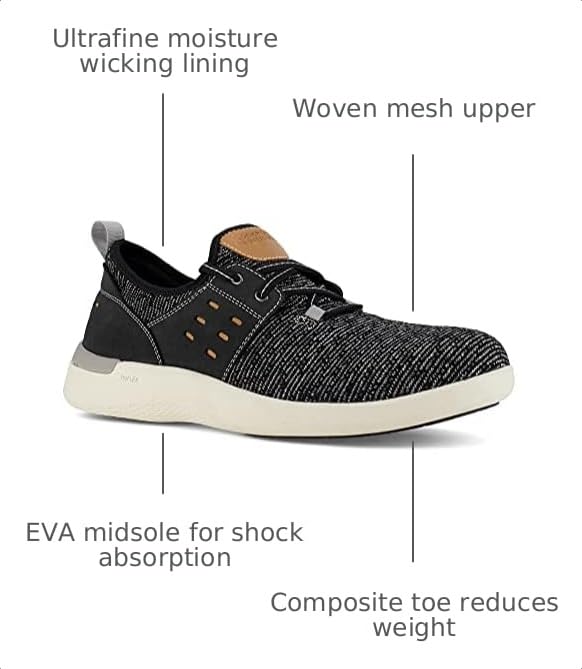 Image of Rockport mens Truflex Composite Toe Eh Two Eye Tie Work Shoe