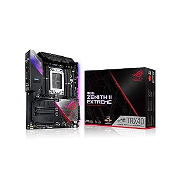 ASUS ROG Zenith II Extreme TRX40 Gaming AMD 3ª geração Ryzen Threadripper sTRX4 EATX Placa-mãe com 16 estágios de energia, PCIe 4.0, WiFi 6 (802.11ax), USB 3.2 Gen2 e Aura Sync RGB