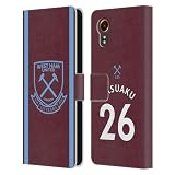 Head Case Designs Officially Licensed West Ham United FC Arthur Masuaku 2020/21 Players Home Kit Leather Wallet Case Compatible with Samsung Galaxy Xcover7 5G