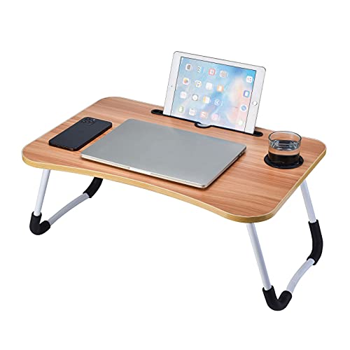 Lap Desk,Foldable Lap Desk Shelf with Foldable Legs and Cup Slots, Very Suitable for Breakfast, Watching Movies and Relaxing on The Bed and Sofa.