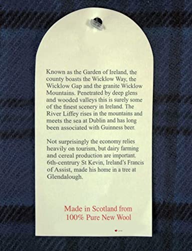 Irish Tartan Plaid Scarf County Wicklow Unisex 100% Lambswool4