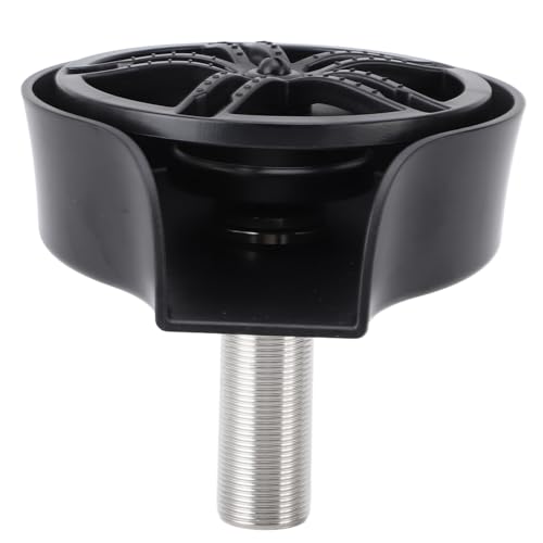 Automatic Glass Washer & Cup Rinser, 360-Degree Rotating Spout Sink Accessory Stainless Steel Bottle Washer for Bottles, Cups, Utensils - Black ABS Basin (US 9/16 Hose)