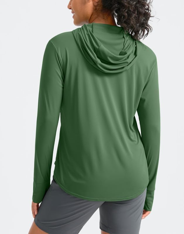 Pudolla Women's Sun Protection Shirt UPF 50+ Long Sleeve Lightweight UV Hoodie for Women Hiking Outdoor Fishing Summer - Image 4