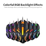 Mysz do Gier V1 USB, Konstrukcja z 3 Przyciskami, 1200 DPI, Mysz dla Graczy z Oświetleniem RGB, Ergonomiczny Kształt łuku, Wbudowane Obciążniki, Antypoślizgowy Scroller,