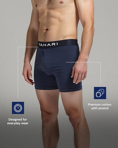 TAHARI Stretch Cotton Boxer Briefs for Men Pack of 4, Mens Underwear Boxer Briefs 4-Pack, Soft and Breathable2