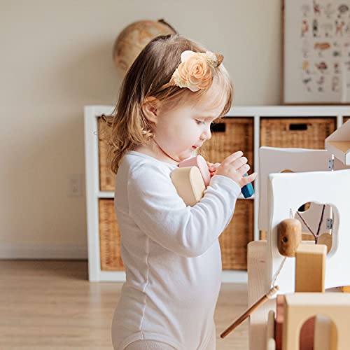 Cinaci 5 Pack White Pink Delicate Rose Flower Nylon Headbands Floral Hair Bows Daisy Flowers Headband Elastic Hair Bands Easter Fancy Hair Accessories For Baby Girls Newborns Infants Toddlers Kids #TOP4