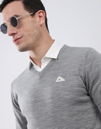 Image of Monte Carlo Men's Regular Fit Pullover | Solid V Neck Style | Full Sleeves Pull On | Warm & Stylish Winter Fashion Sweater | Winter Sweater for Men's