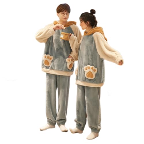 [D.IIZOO] もこもこ ルームウェア カップル ペアルック パジャマ レディース メンズ 秋冬 長袖 カップルパジャマ ペアパジャマ 冬 上下セット 秋冬ルームウェア ペアお揃い 部屋着 ギフト 結婚祝い 誕生日 プレゼント (L, ベージュ)（Amazon）