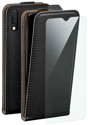 Housse Samsung Galaxy A20e fini ecran casse etui rabat film noir