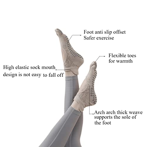 Women's Five-Toed Non-Slip Toe Socks, Suitable For Ballet, Yoga, Pilates, Barre Fitness Non-Slip Socks. 2 Pairs2