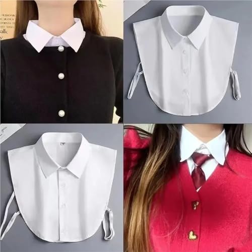 Cuello falso de camisa blanca y corbata para trajes de graduación 4