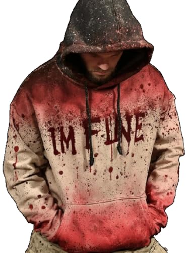 I'm Fine T Shirt Halloween Hoodie Bloodstained Horror Sarcastic Funny Tees