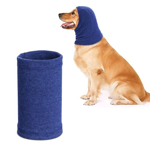 Image of Quiet Ears for Dogs, Rbenxia 1 Piece Dog Ear Cover Hoodies Dog Ear Muffs Headband Noise Ear Protection Warm Winter Scarf (Blue, Small)