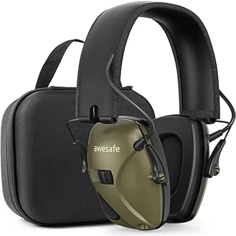 awesafe Electronic Shooting Earmuff Ear Hearing Protection Safety Ear Muffs Noise Reduction Sound Amplification Cover