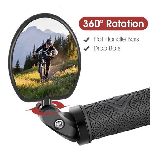 Espejo retrovisor de bicicleta de carretera ajustable con visión 360 de gran angular 4