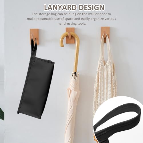 MEMOFYND 1 Stück Schwarze Haartrockner-Tasche,Lockenstab-Aufbewahrungstasche,Friseur-Werkzeugtasche,Kosmetiktasche,Kulturbeutel, Geeignet Für Reisen,Tragbare Artikel-Aufbewahrungstasche