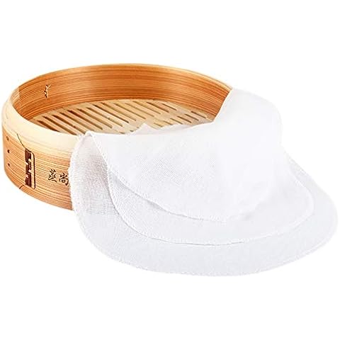 Hcooker 5PCS Cotton Reusable Liners for Bamboo Steamers Cover
