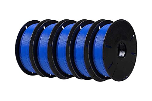 Image of Tesseract Premium PLA + 1.75mm 3D Printing Filament | Dimensional Accuracy + /- 0.03mm | Compatible with Most FDM Printers | 1 KG 3D Printer Filament - PLA Blue (Quantity 5)