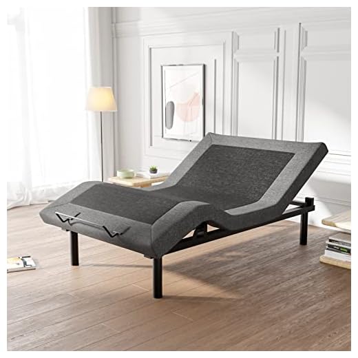 Einfach Motorized Upholstered Adjustable Bed Base, Full Size Bed Frame with Wireless Remote, Independent Heavy-Duty Motors 2.0, Adjustable Head and Foot Incline, Assembly Required(Bed Base Only)