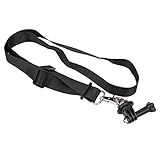 Bindpo Correa para el Cuello con Hebilla y cordón para Hombro con Tornillo de 1/4 y Adaptador de Montaje para dji Ronin S SC estabilizador Gimble para Gopro para OSMO Action cámara(Negro)
